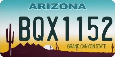 AZ license plate BQX1152