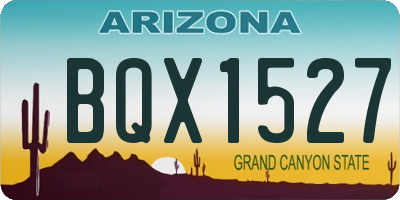 AZ license plate BQX1527
