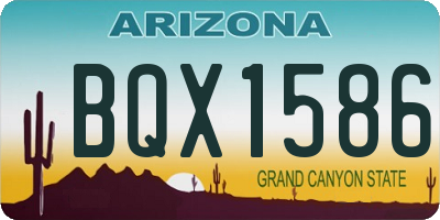 AZ license plate BQX1586