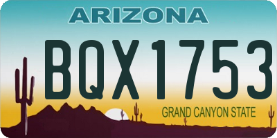 AZ license plate BQX1753