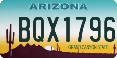 AZ license plate BQX1796
