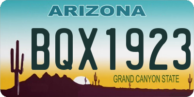 AZ license plate BQX1923
