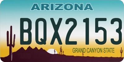 AZ license plate BQX2153