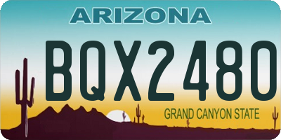 AZ license plate BQX2480