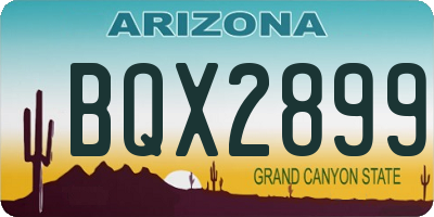 AZ license plate BQX2899