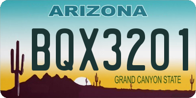 AZ license plate BQX3201