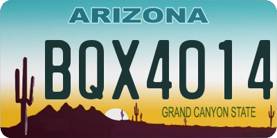 AZ license plate BQX4014
