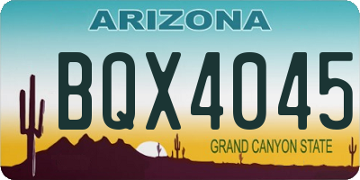 AZ license plate BQX4045