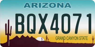 AZ license plate BQX4071