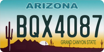 AZ license plate BQX4087