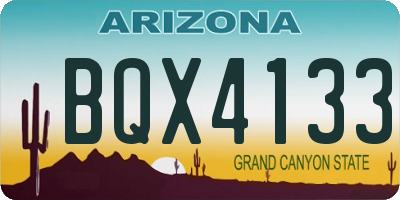 AZ license plate BQX4133