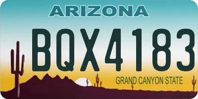 AZ license plate BQX4183