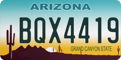 AZ license plate BQX4419