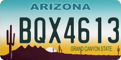 AZ license plate BQX4613