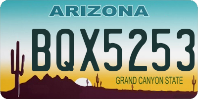 AZ license plate BQX5253