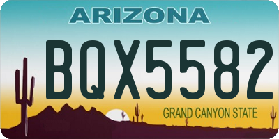 AZ license plate BQX5582