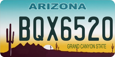 AZ license plate BQX6520