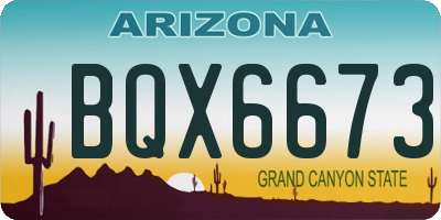 AZ license plate BQX6673