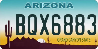 AZ license plate BQX6883