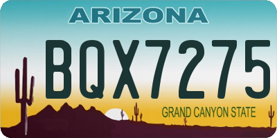 AZ license plate BQX7275