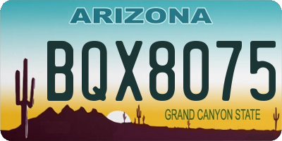 AZ license plate BQX8075