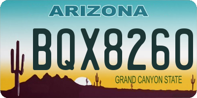 AZ license plate BQX8260