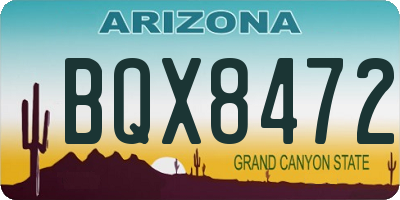 AZ license plate BQX8472