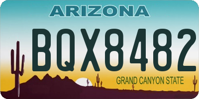 AZ license plate BQX8482