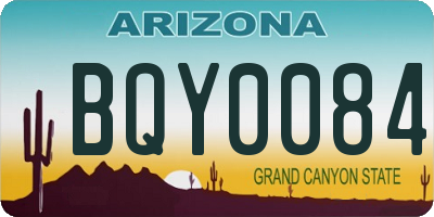 AZ license plate BQY0084
