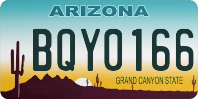AZ license plate BQY0166