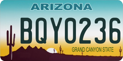 AZ license plate BQY0236