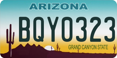 AZ license plate BQY0323