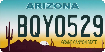 AZ license plate BQY0529