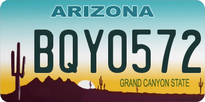AZ license plate BQY0572