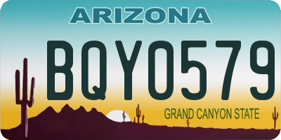 AZ license plate BQY0579