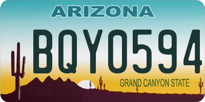 AZ license plate BQY0594