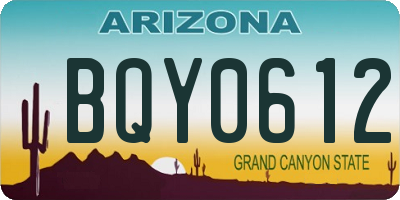 AZ license plate BQY0612