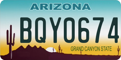 AZ license plate BQY0674