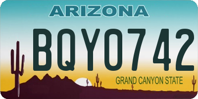AZ license plate BQY0742