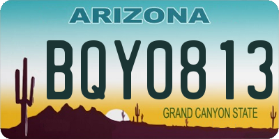 AZ license plate BQY0813