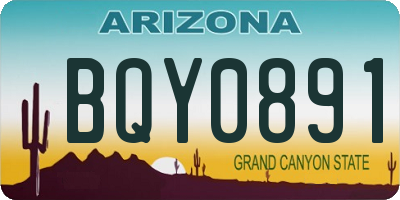 AZ license plate BQY0891