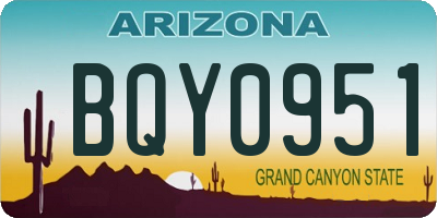 AZ license plate BQY0951