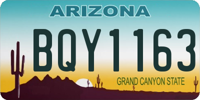AZ license plate BQY1163