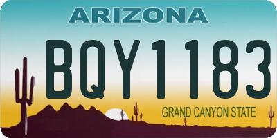 AZ license plate BQY1183