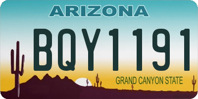 AZ license plate BQY1191