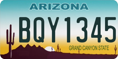 AZ license plate BQY1345
