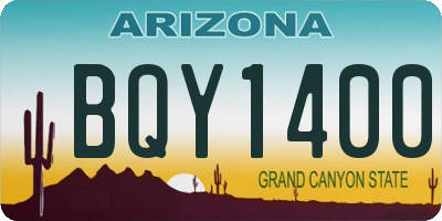 AZ license plate BQY1400