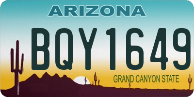 AZ license plate BQY1649