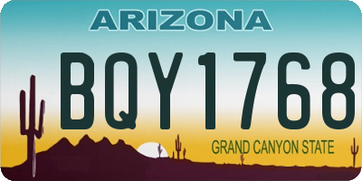 AZ license plate BQY1768