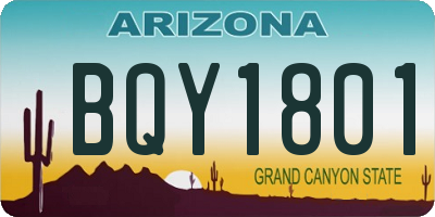 AZ license plate BQY1801